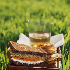 Moroccan Carrot and Goat Cheese Sandwiches with Green Olive Tapenade