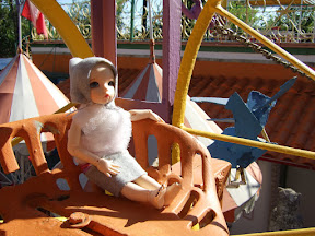 Genevieve watching the Orange Show Genevieve watching the Orange Show