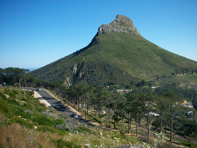 The famous Lion's Head mountain, located next to Table Mountain, Cape Town