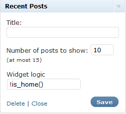 Widget Logic Control  Content  Sidebar