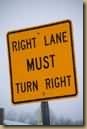 right lane must turn right