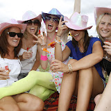 Kumeu Beer &amp; Wine Festival Kumeu Show Grounds Kumeu Saturday 9th February 2008. Hens: Left to right. Sarah Meehan from Mt Manganui, Victoria Dickinson from Albany, Hanna Buckleigh from Waimauku, Jocelyn Rein from Auckland and Abby Lynne from Albany have come along to the festival to "warm up" for Hanna's Hens Party. Hanna gets married in Waimauku next weekend. Photo Credit: Shane Wenzlick