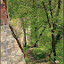 Fläming-Burgen-Mopped-Tour – steiler Gang an der Außenmauer der Burg Fläming-Burgen-Mopped-Tour – steiler Gang an der Außenmauer der Burg