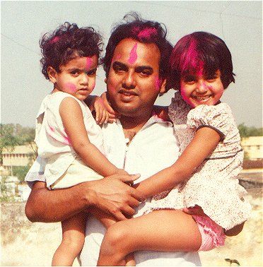 Sanjoy with his two kids.