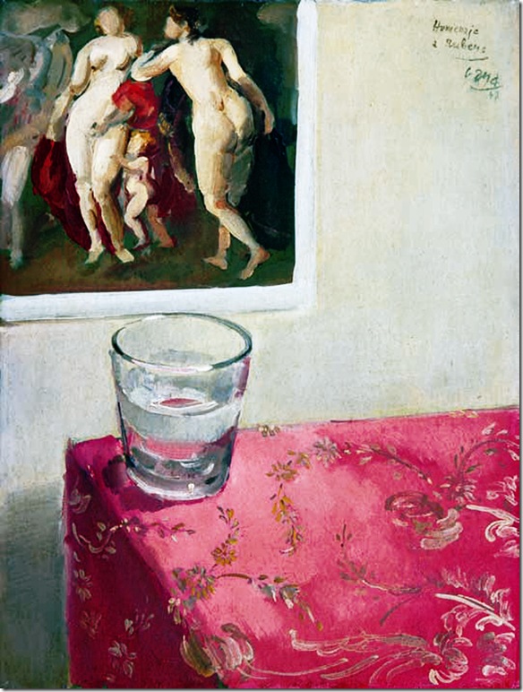 HOMENAJE A RUBENS, 1947. Óleo sobre tabla. 40 x 30 cm