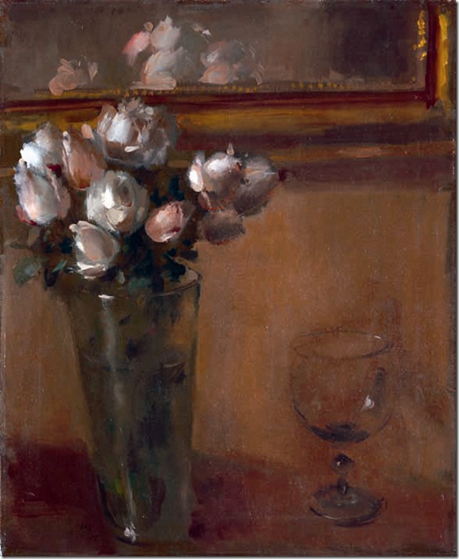 FLORERO CON COPA, 1955. Óleo sobre lienzo. 55 x 45.5 cm