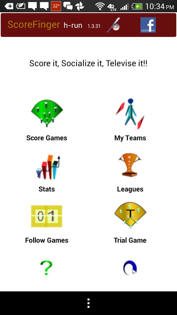 Android application ScoreFinger Scorekeeper screenshort