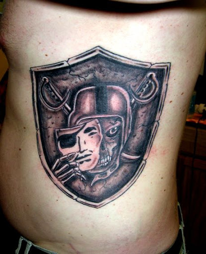 Raiders Shield. Leigh's Custom Tattoos Custom Tattoo's by Leigh Odom.