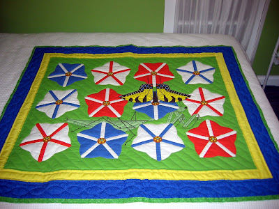 Quilt based on Peril in the Petunias