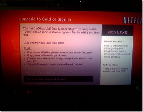 do i need xbox live to use netflix