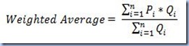 AVG - Weighted Average AVG - Weighted Average