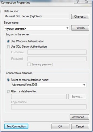 SSRS Tutorial Connection Properties
