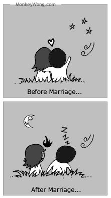 Funny Cartoon - Before and After Marriage