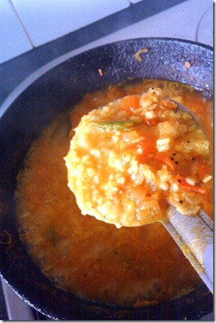 Add cooked moong dal