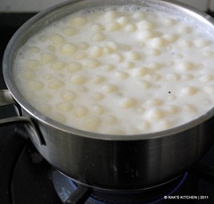 balls cooked and floating