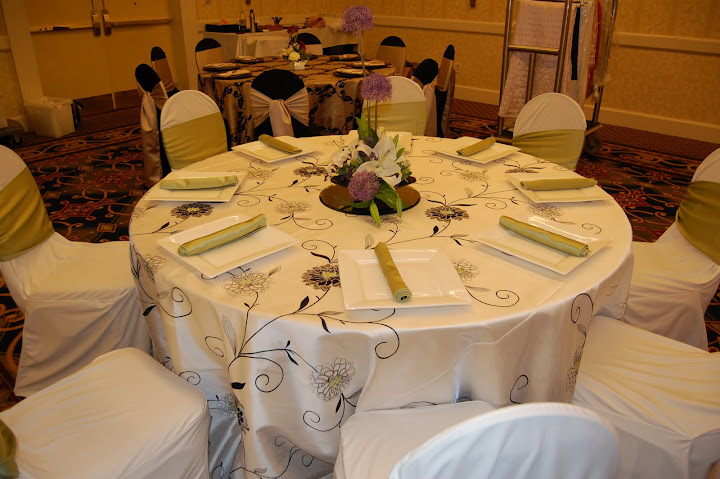 Green White and Black table