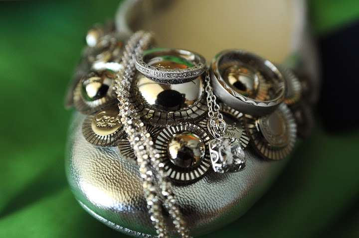 Silver wedding shoes