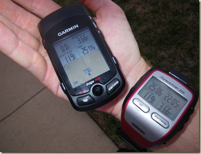 Garmin Edge 705 to Forerunner 305 size comparisons