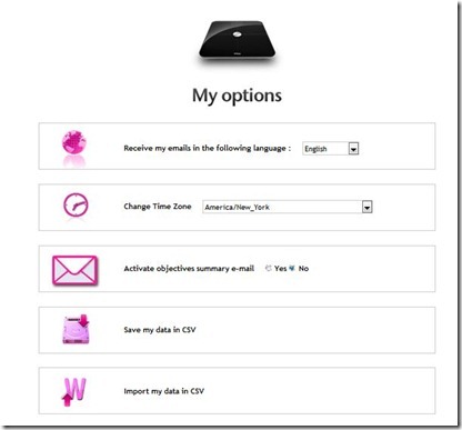 Withings Account Options