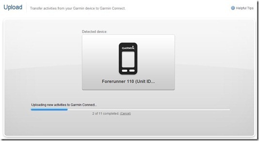 Garmin Connect Uploading