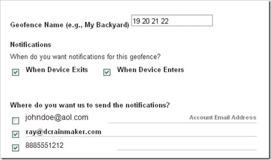 Garmin Geofence Notifications