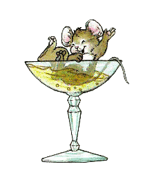 mouse on a champagne glass
