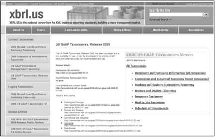 The official Web page of the US GAAP taxonomy.