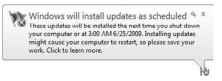 Windows updates will be installed.