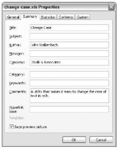 Use the Properties dialog box to enter descriptive information about your add-in.