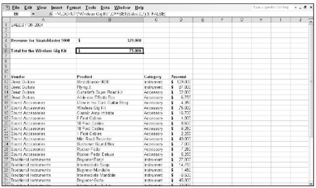 Using VLOOKUP to locate data in a table.