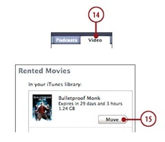 Click the Video tab. In the Rented Movies section,you see the movies you are currently renting.