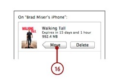 To move a rented movie from the iPhone back into the iTunes Library, 