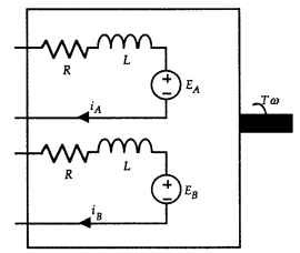 Two-phase motor schematic.