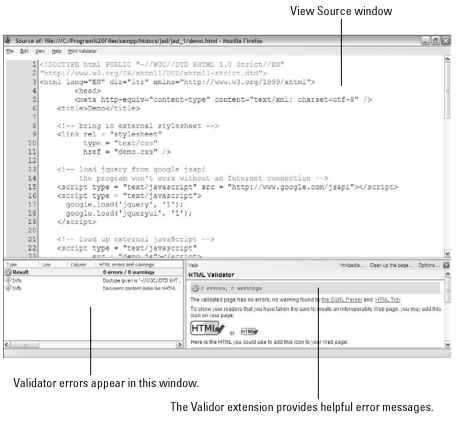 The HTML Validator extension adds very useful features to the View Source tool.