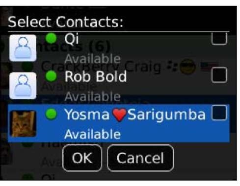 See your available contacts here.