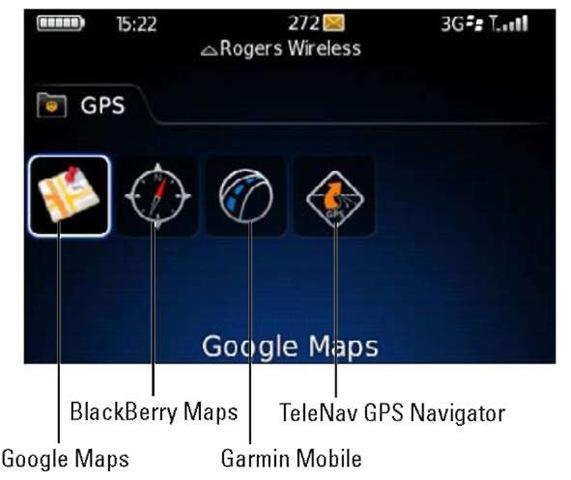 BlackBerry GPS applications.