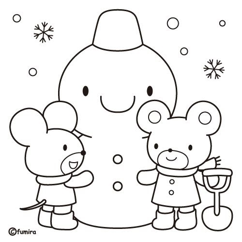 Snow man free coloring pages | Coloring Pages
