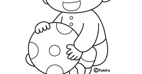 Pinto Dibujos: Niño jugando con balón para colorear