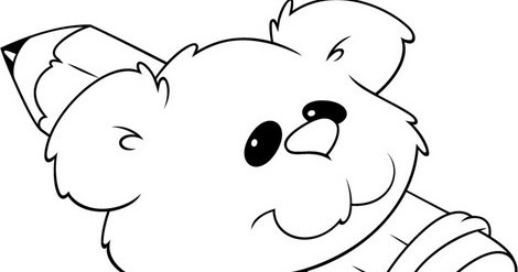 Pinto Dibujos: Osito con lápiz para colorear