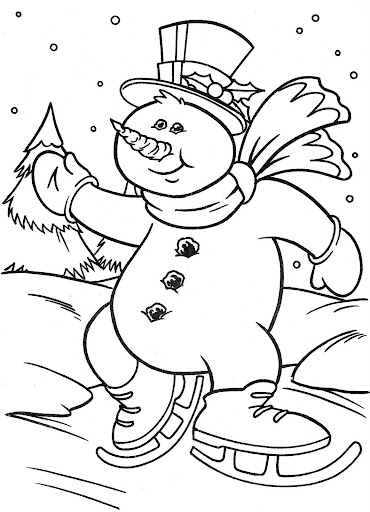 Frosty el mono de nieve para colorear