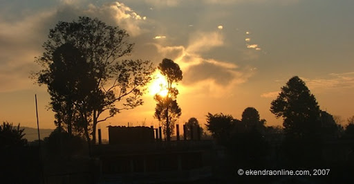 Sunrise on the Pokhara valley