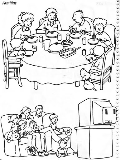 dibujos familia para colorear