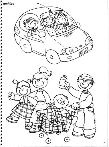 dibujos familia para colorear