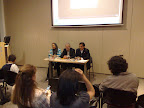 Fanny Ochoa, Mansur Escudero y Juliám Zapata durante una conferencia sobre la visión de la mujer en el Islam