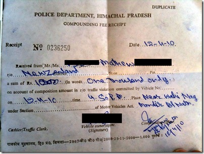 Dharamsala - 02b - Ticket censored