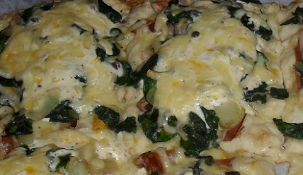 Špenátová pizza se smetanou 2