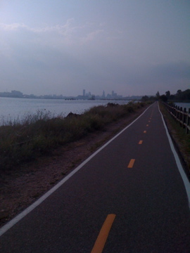 East Bay Bike Path on a muggy day