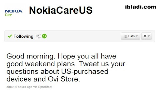 nokia provide support fo twitter