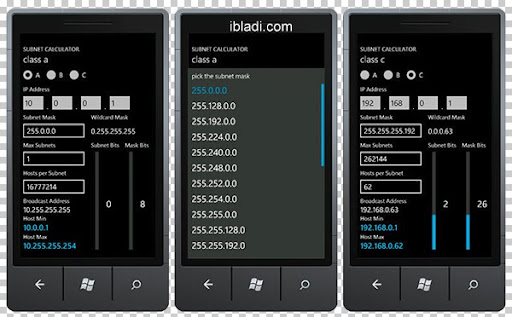 Windows Phone 7 Subnet Calculator Windows Phone 7 Subnet Calculator