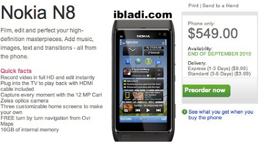 Nokia N8 US preorders start